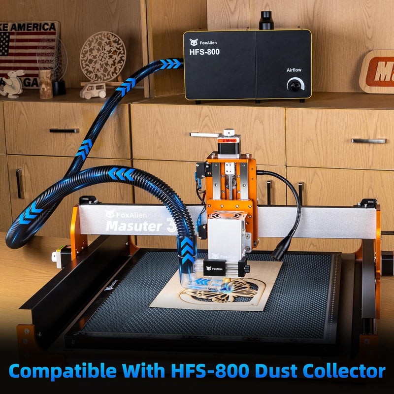 FoxAlien Smoke Fume Extractor for CNC Engraving Machines, Compatiable with HFS-800 Dust Collector - Image 5